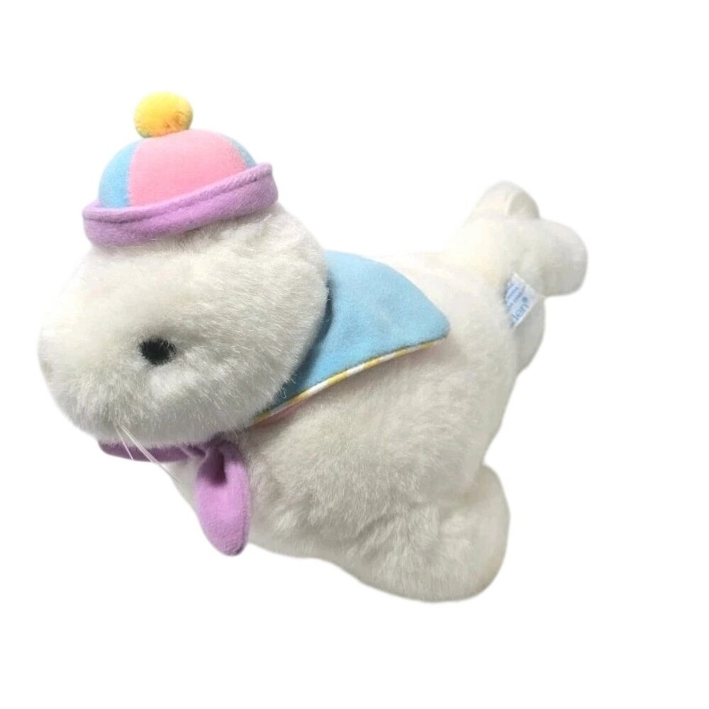Vintage Eden 12" Plush Seal Baby Pastel Musical Wind Up Lullaby Wish Upon A Star